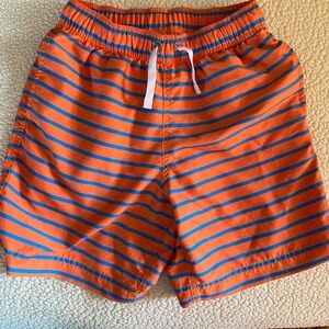 Hanna Anderson swim trucks orange and blue striped great condition size 8